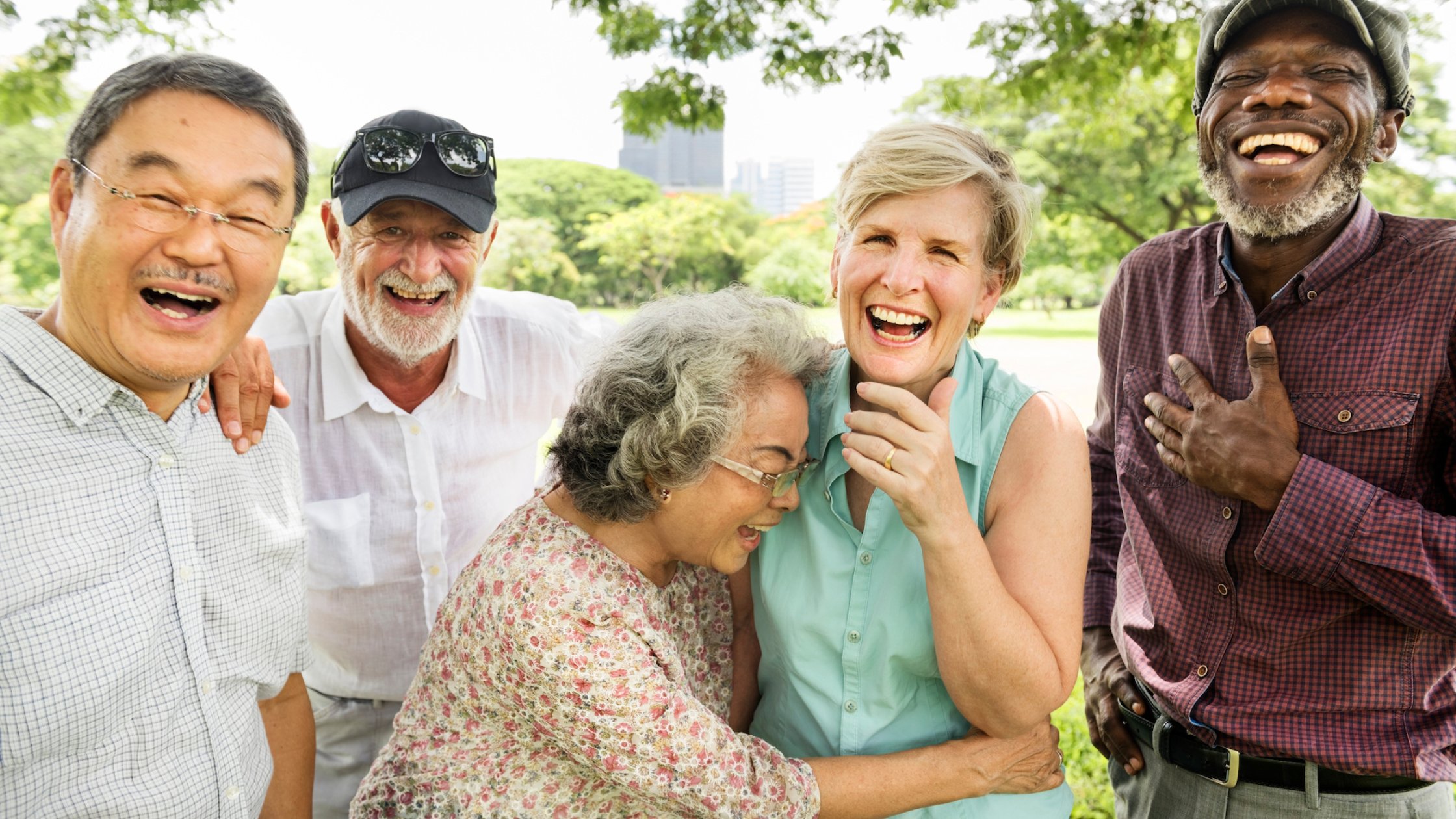 Older adults laughing