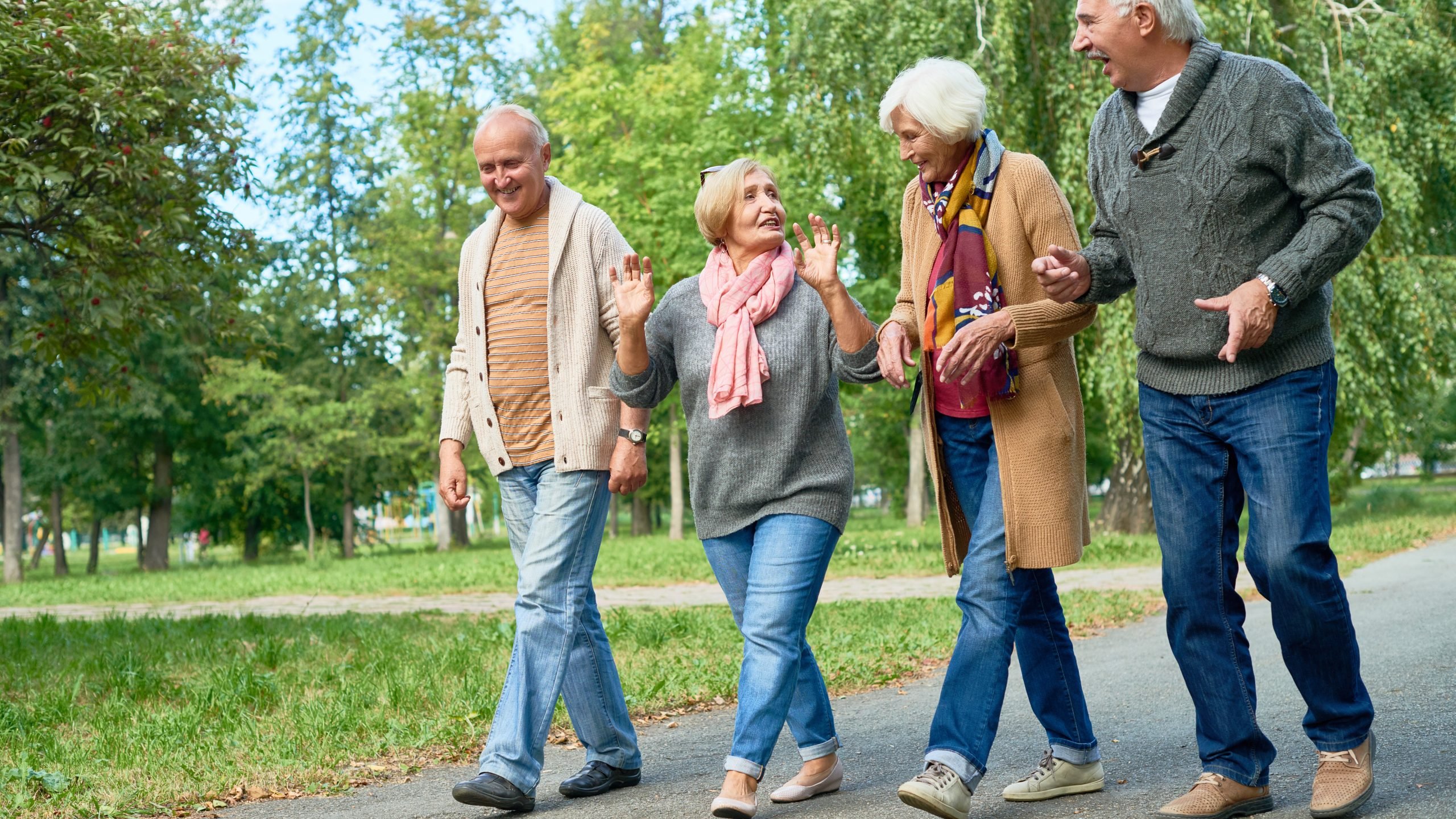Older adults walking