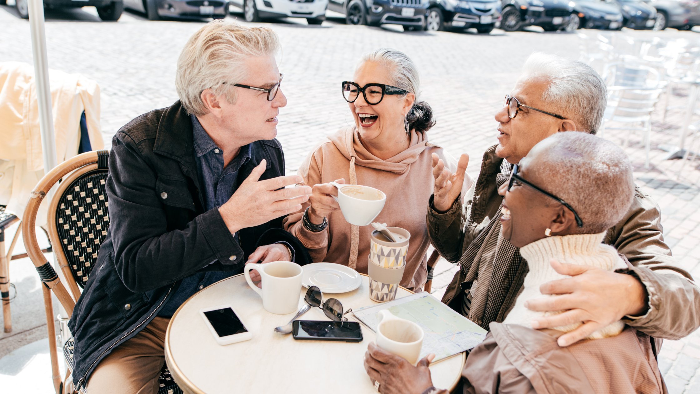 Older friends coffee