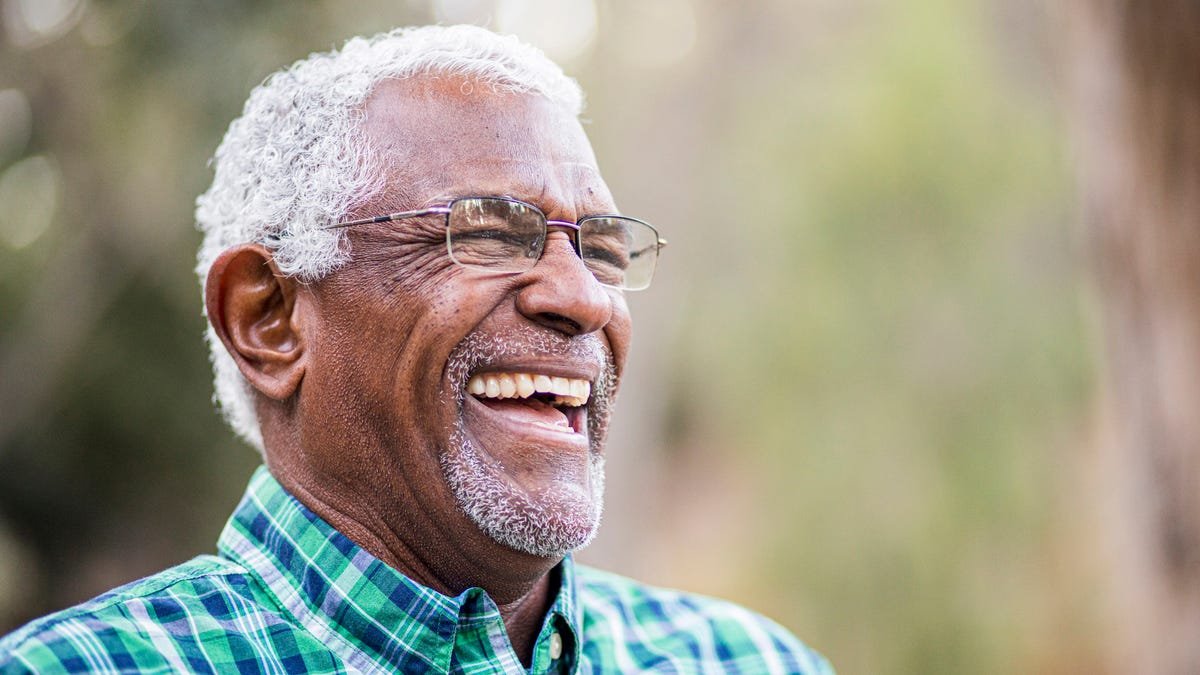 Older person smiling