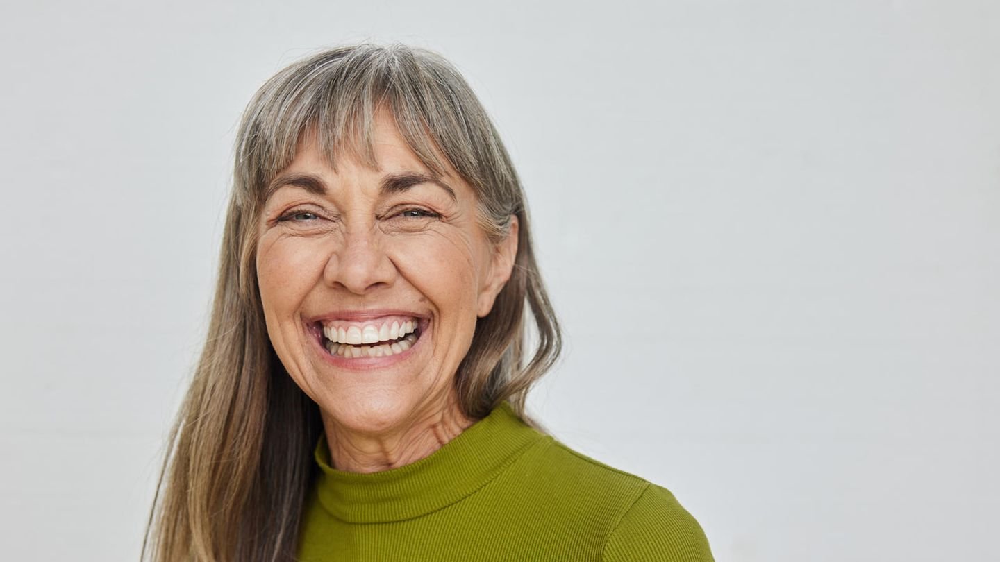 Older person smiling