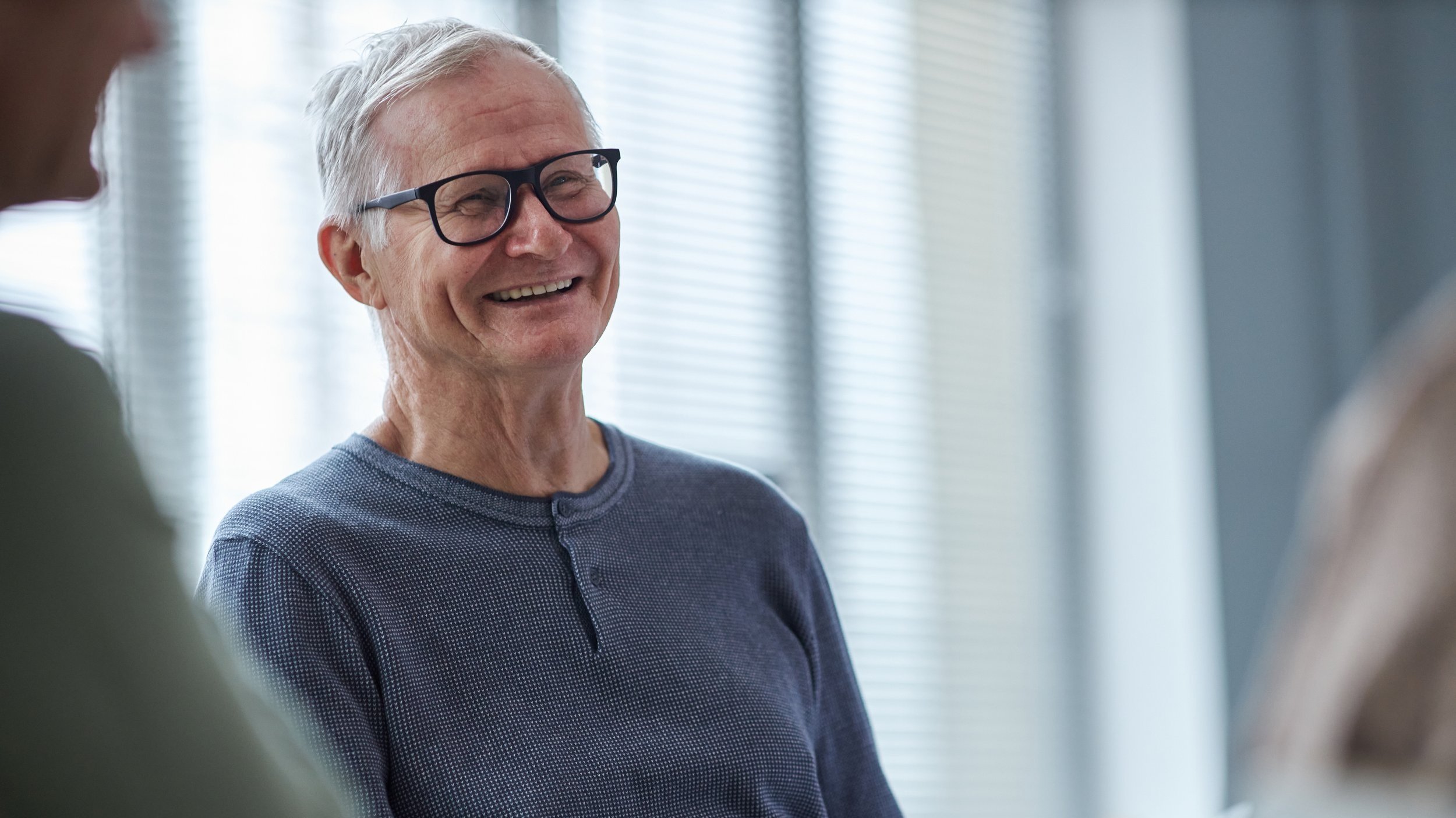 Older person smiling