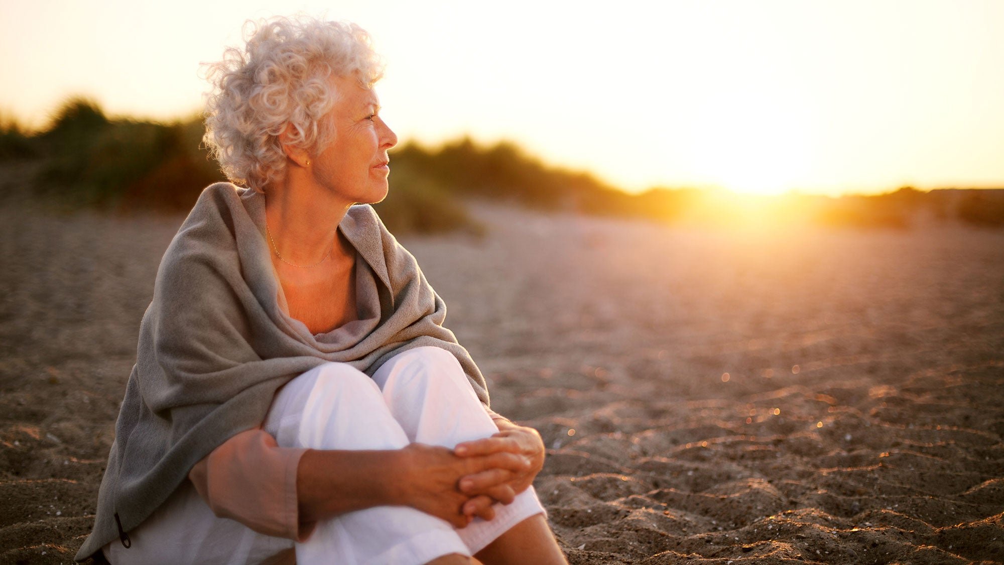 Older person sunrise