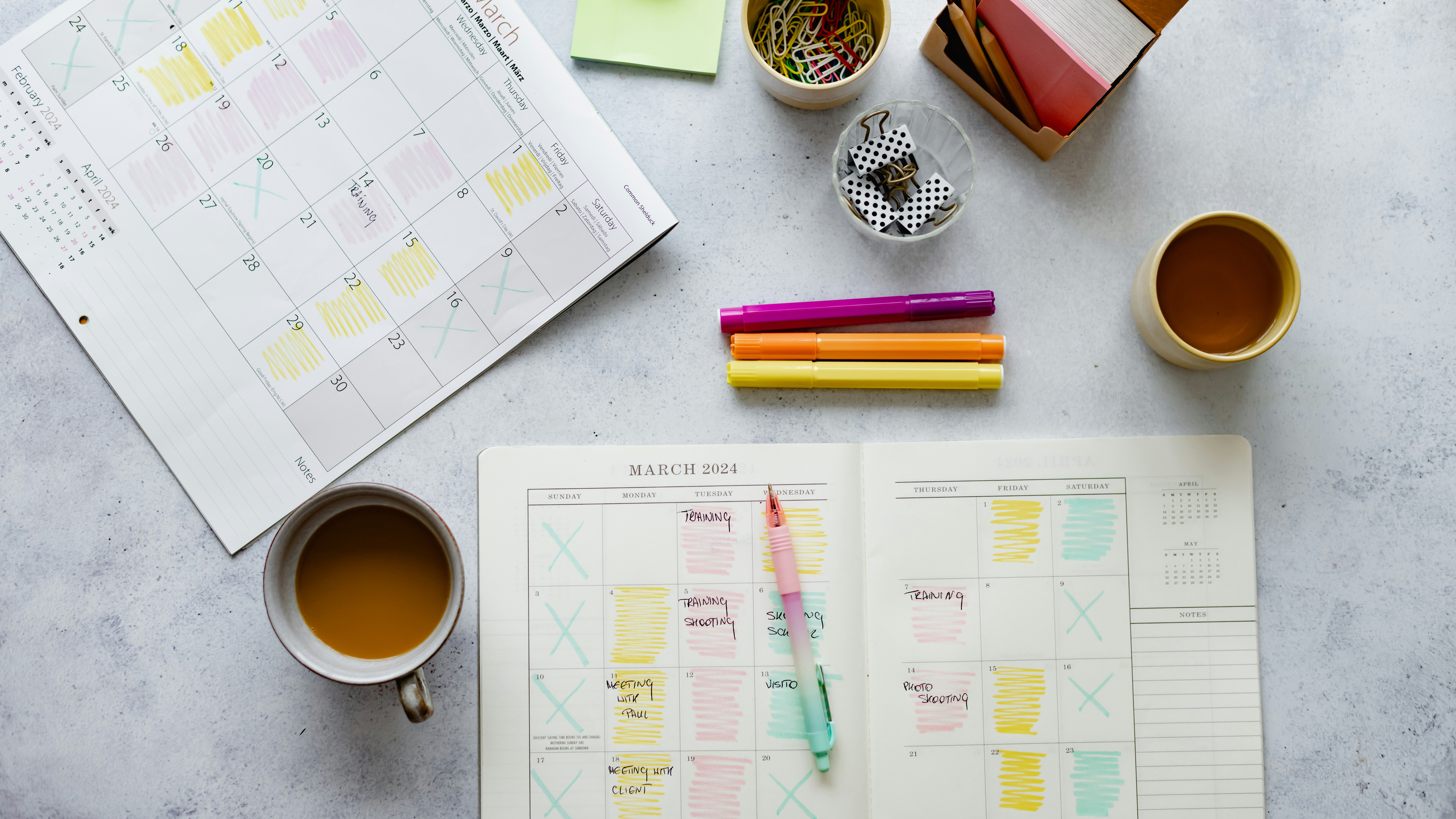 Paper planner desk