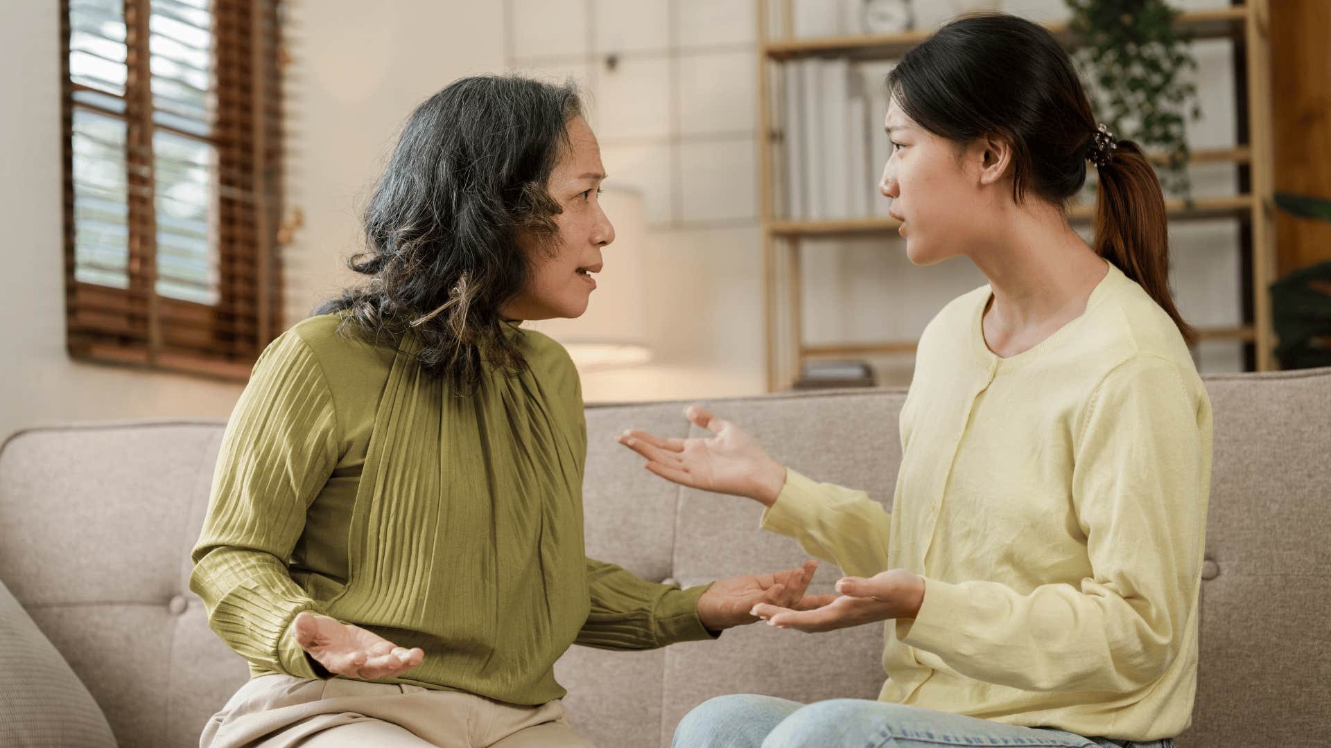 Parent and child talking