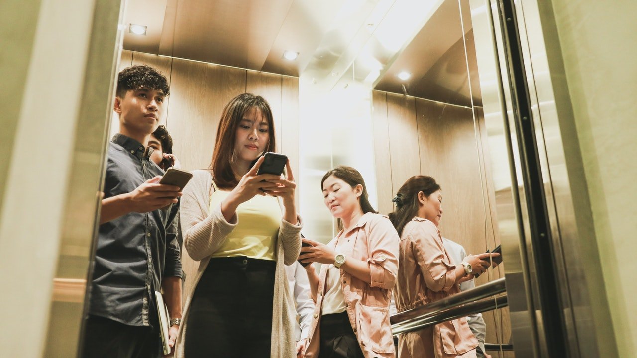People in elevator