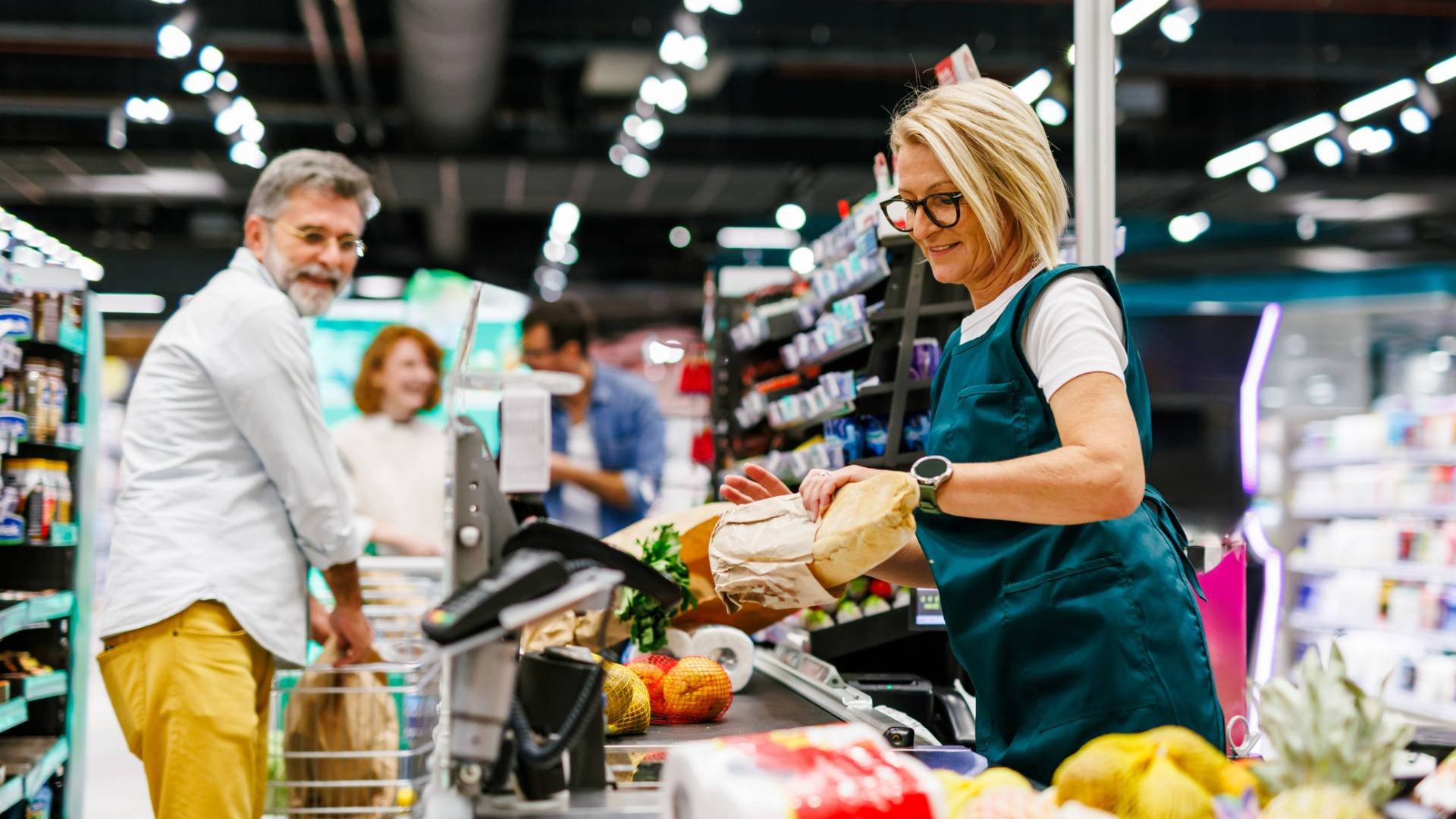 People shopping aisle