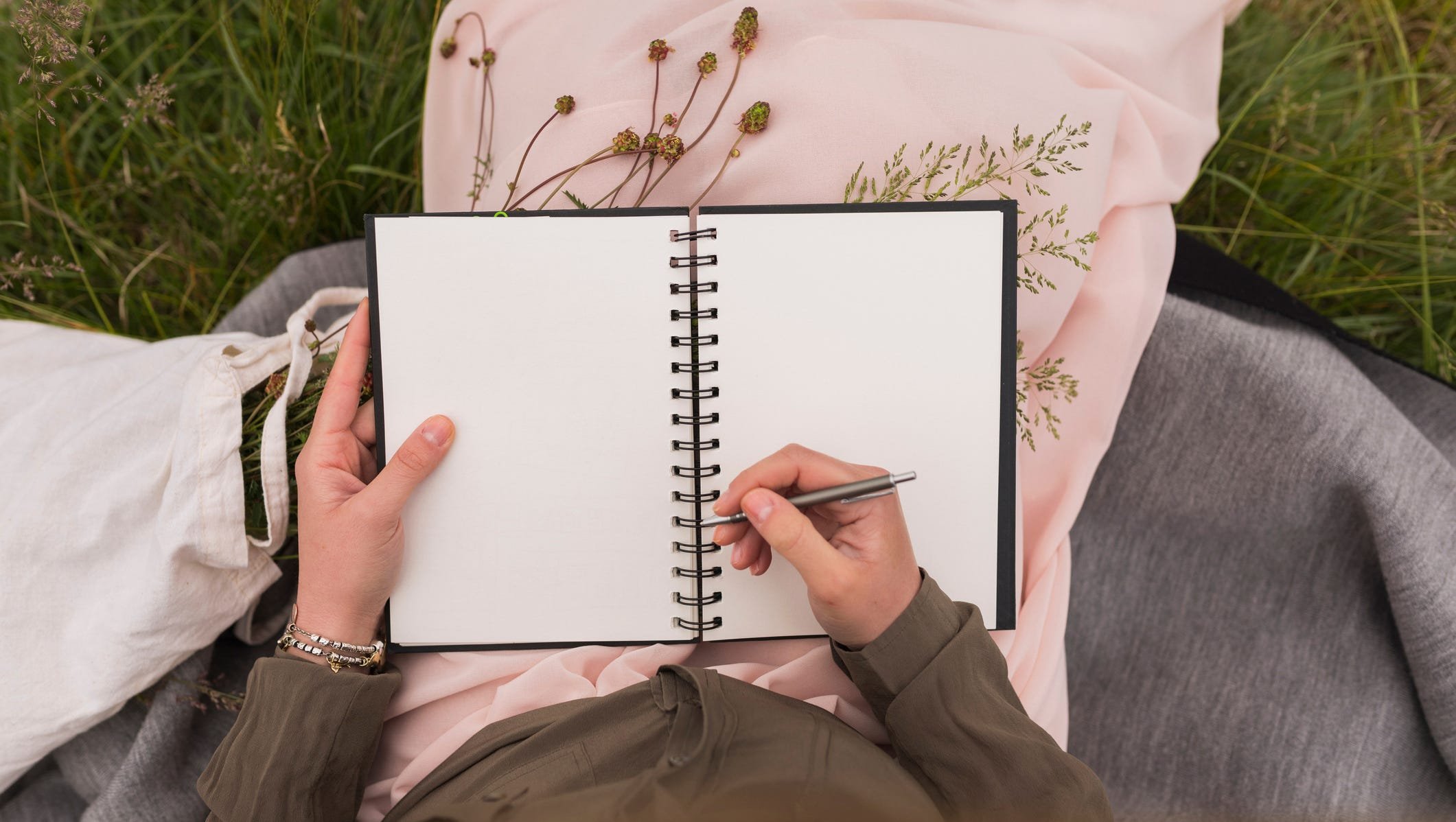 Person alone journaling