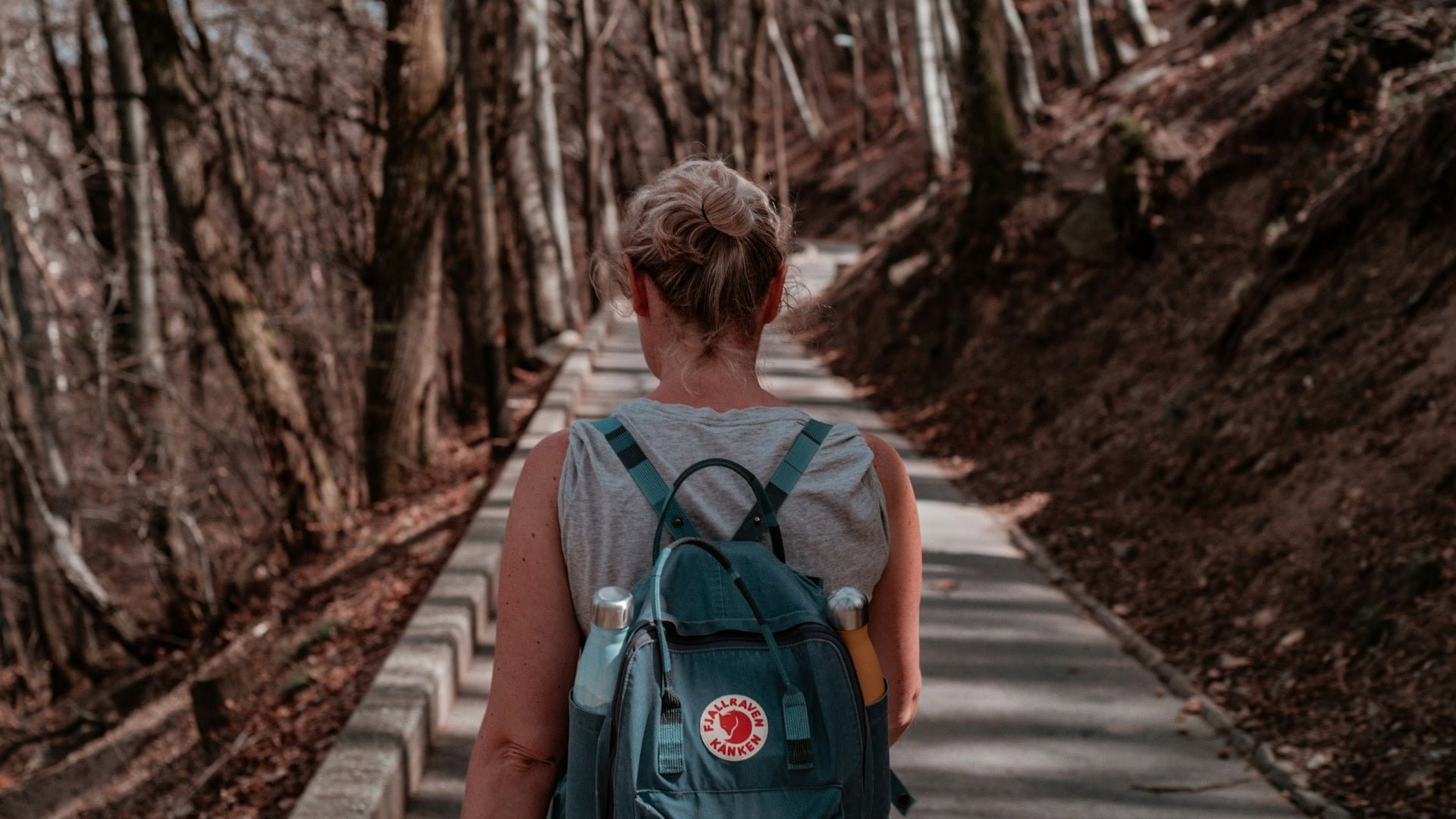 Person hiking trail