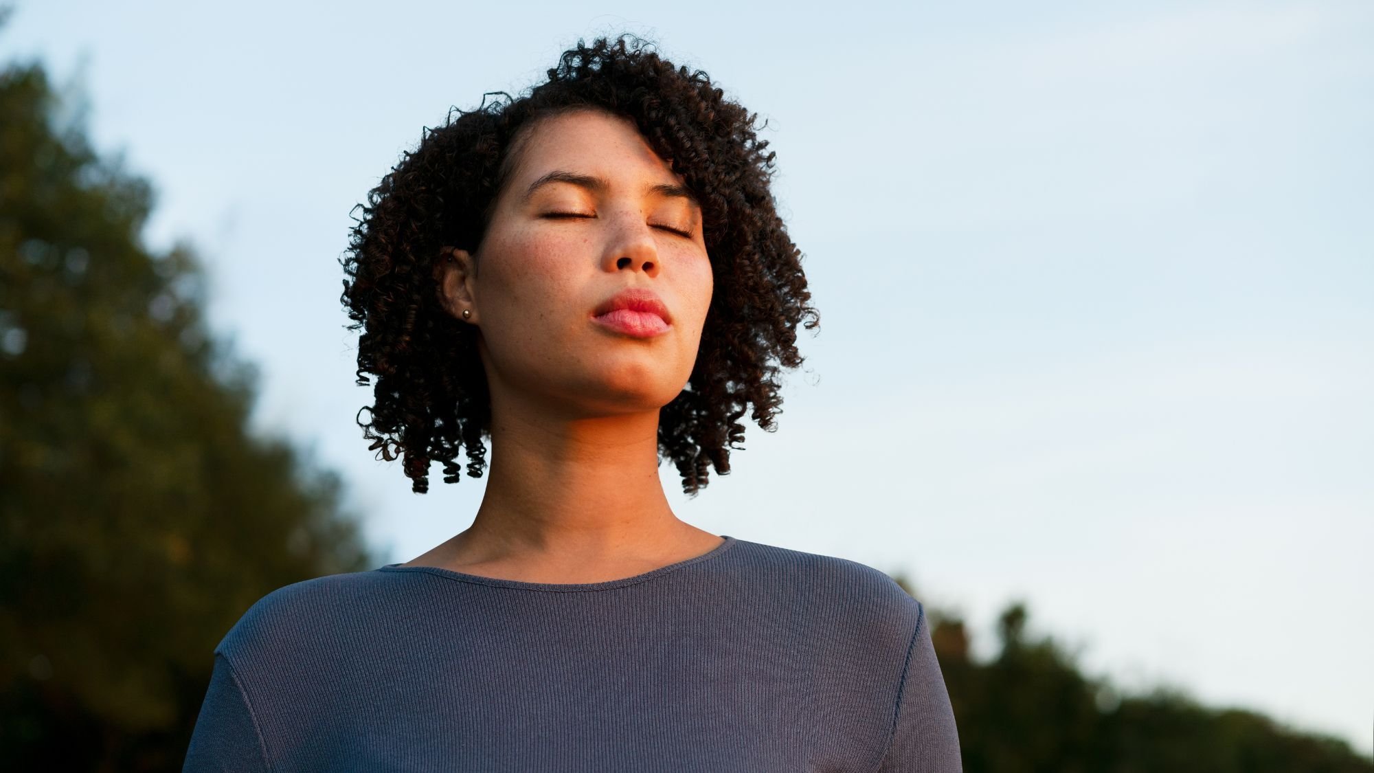Person looking calm