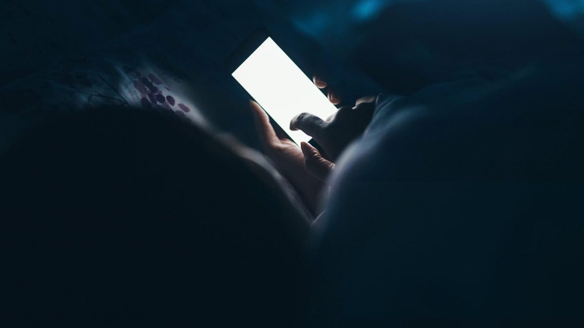 Person reading phone