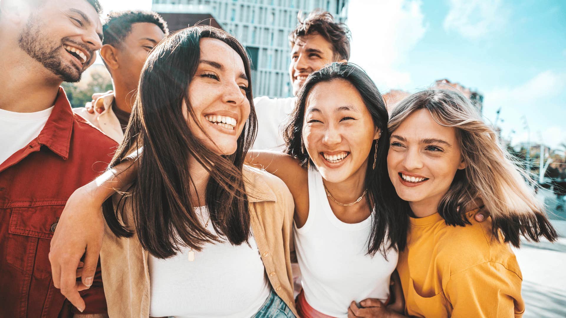 Smiling friend group