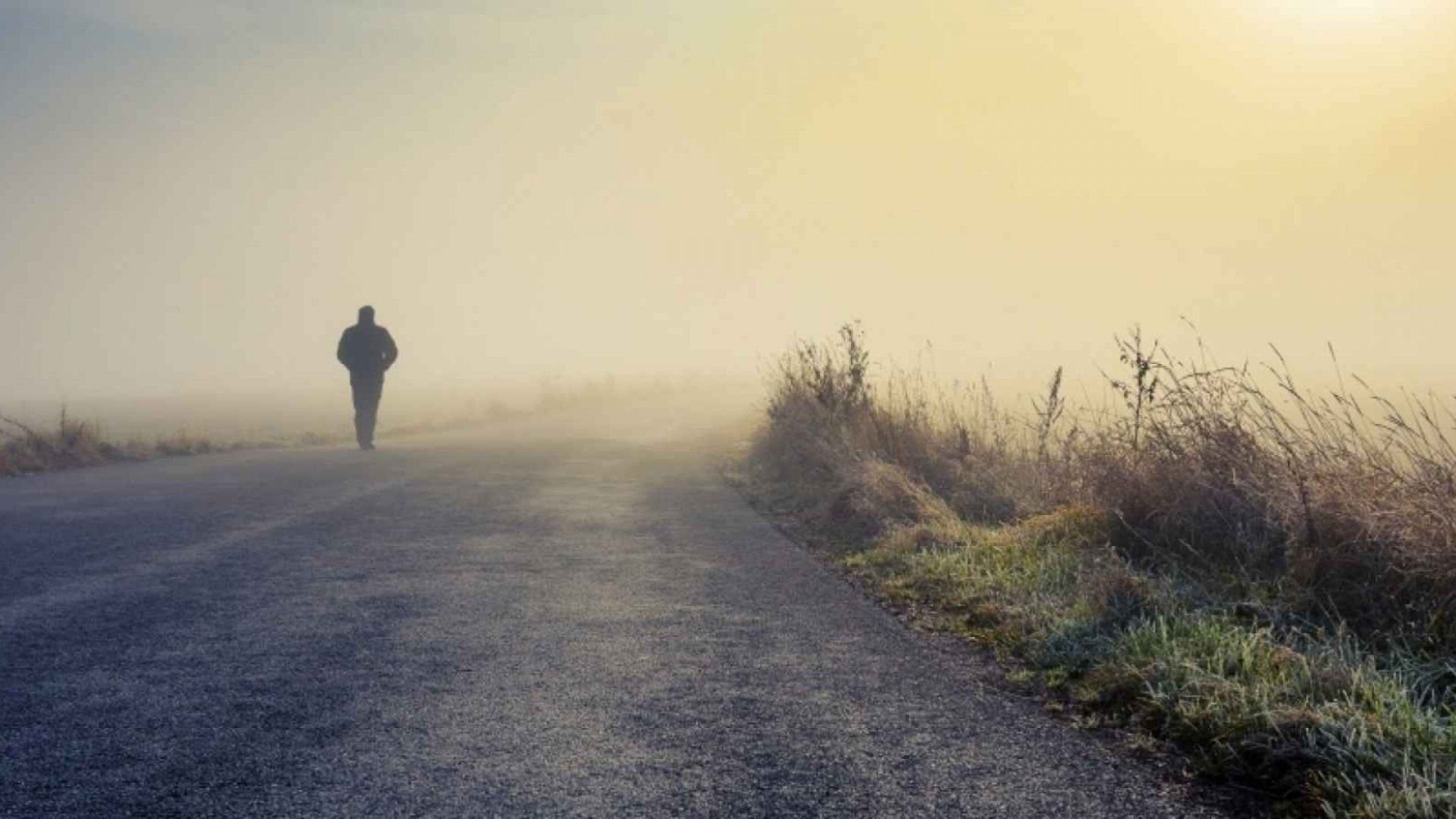 Calm person walking