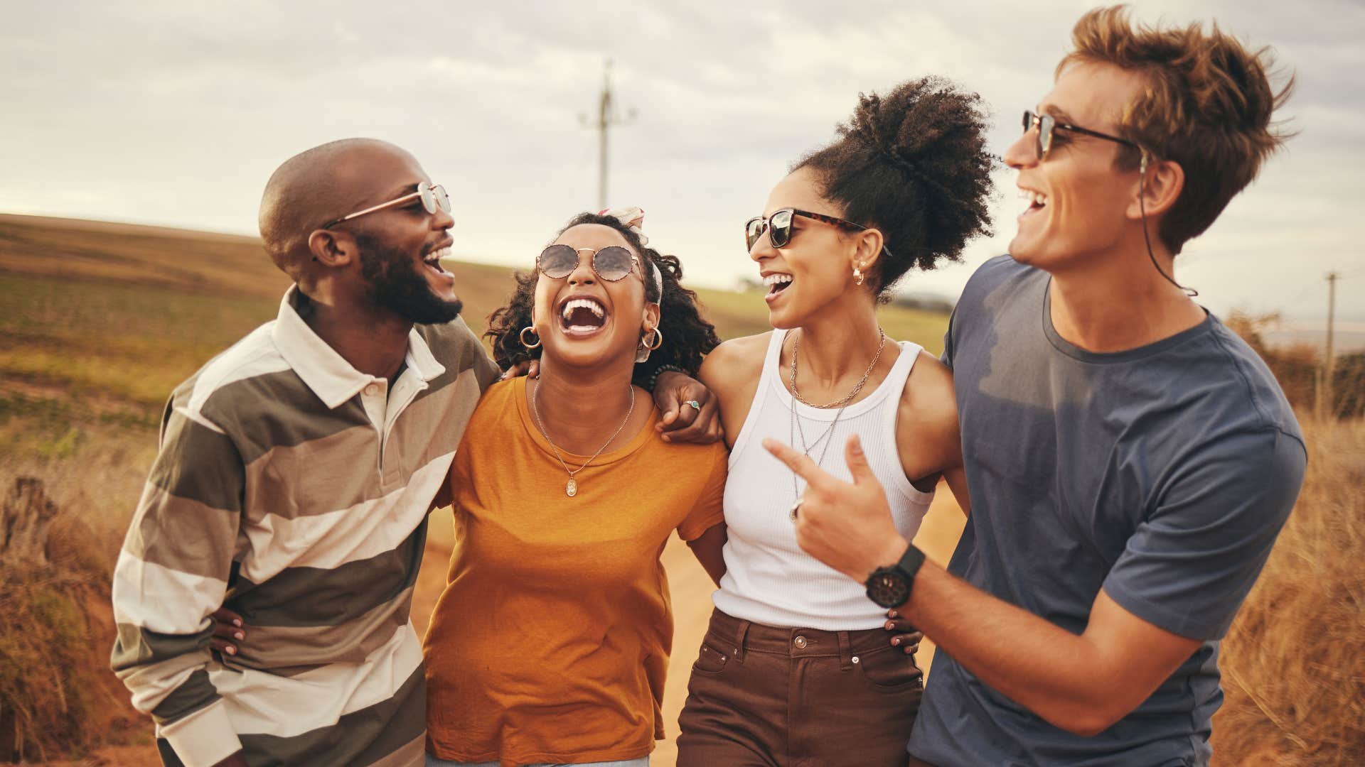 Friends laughing together