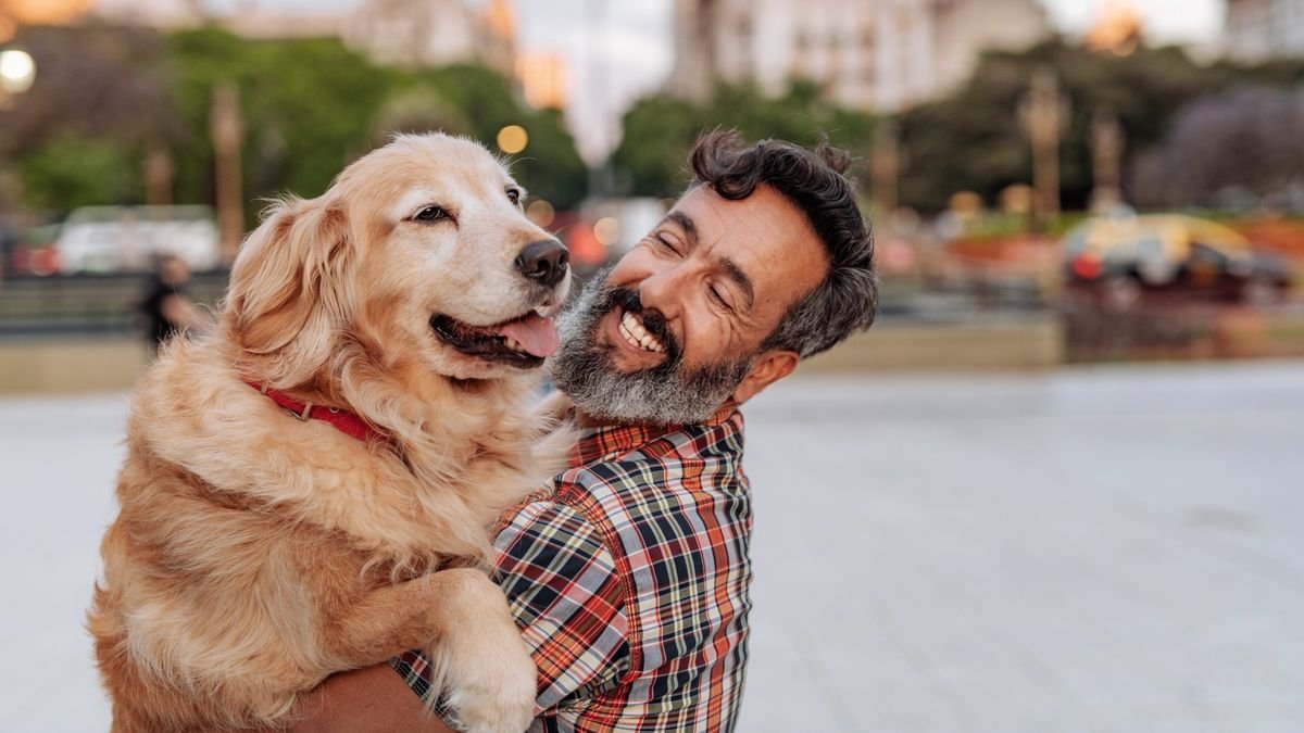 Old man with dog