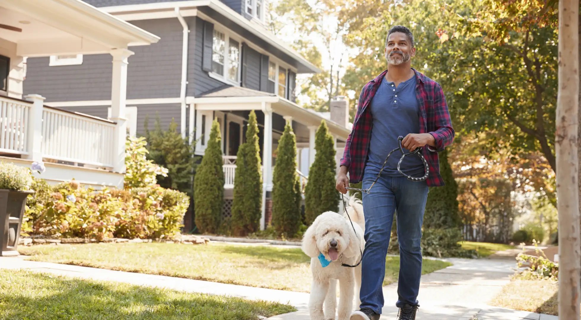 Man walking dog