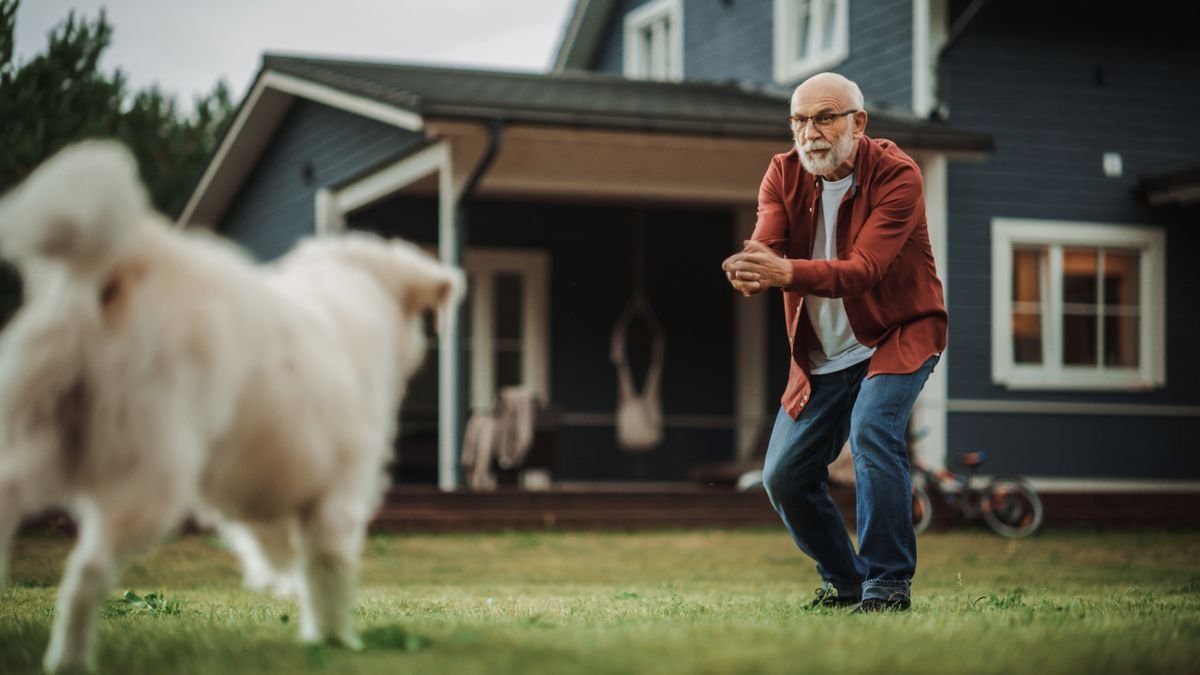 Old man with dog