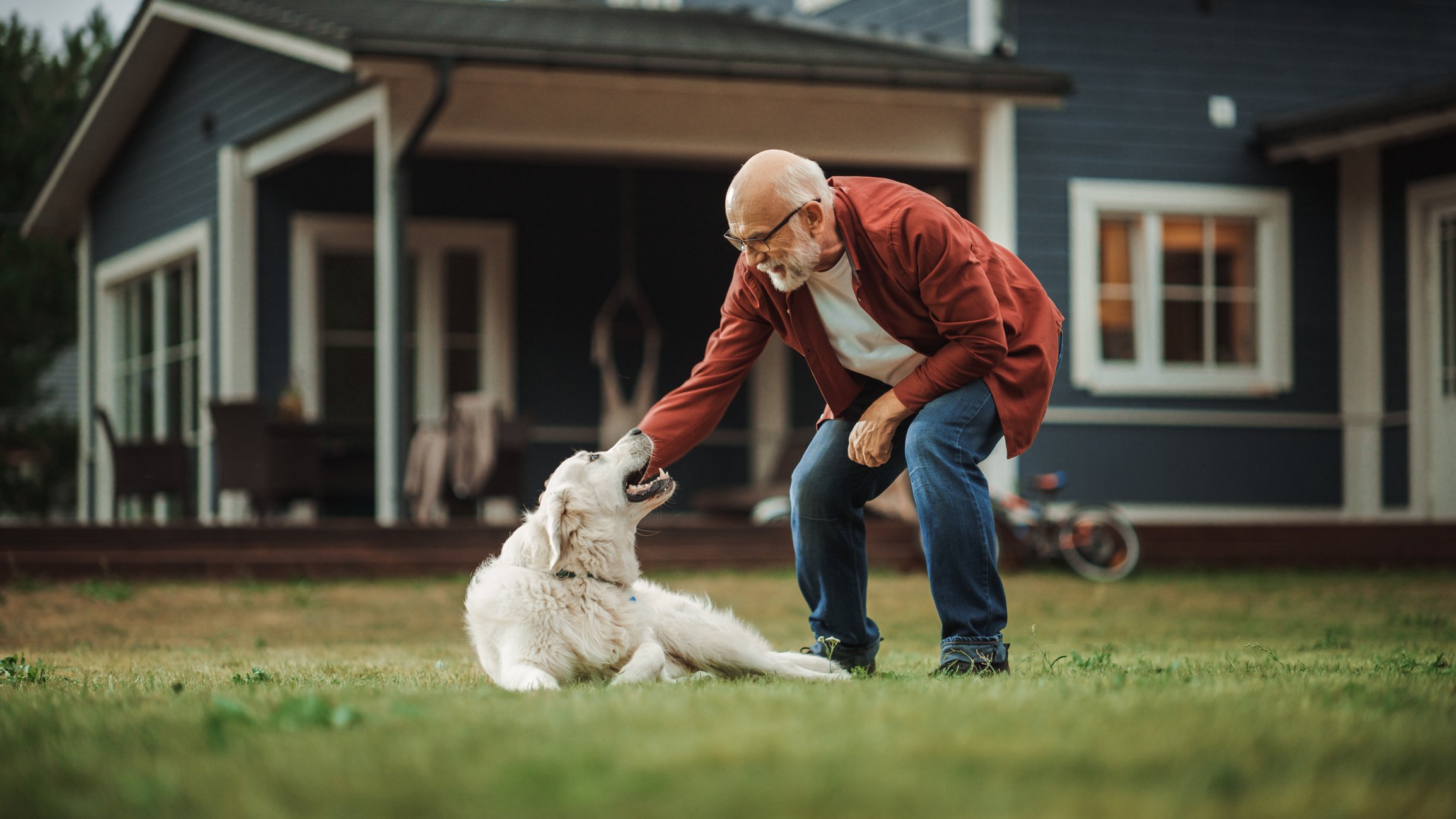 Old man with dog