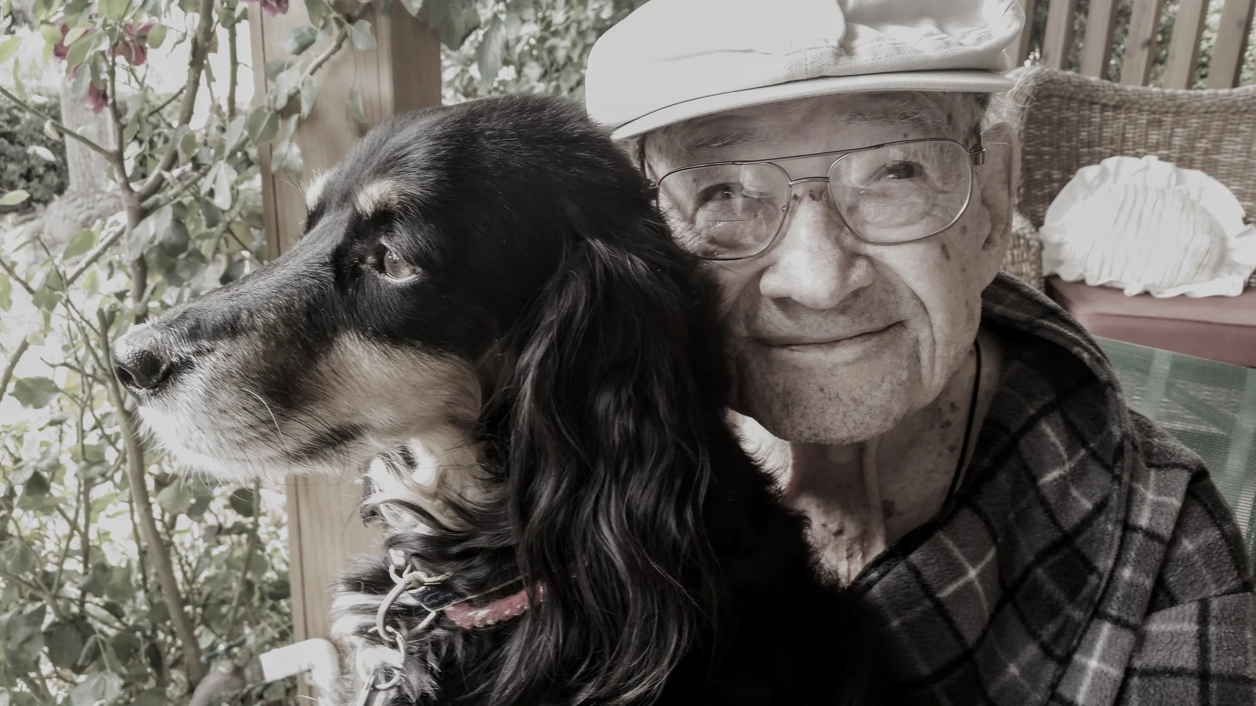 Old man with dog