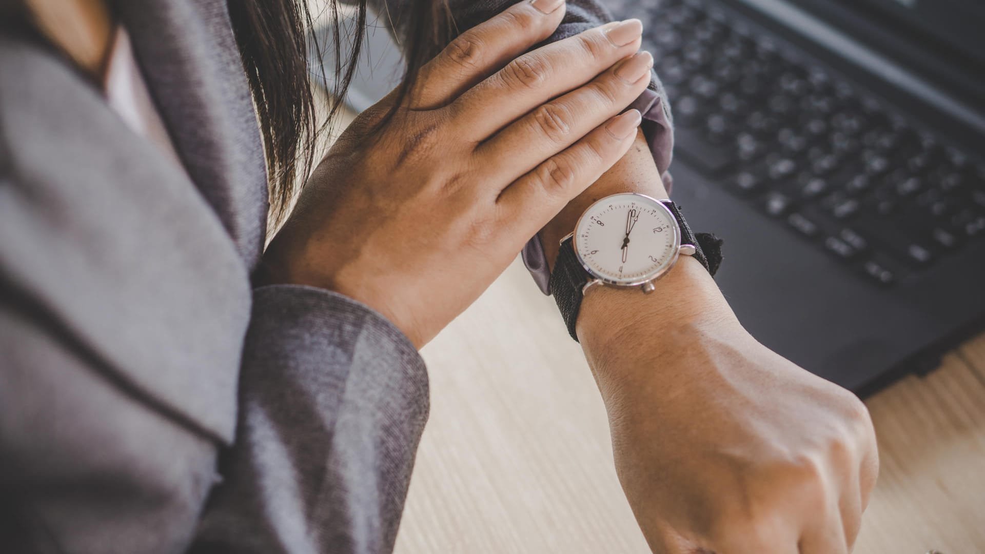 Person checking watch