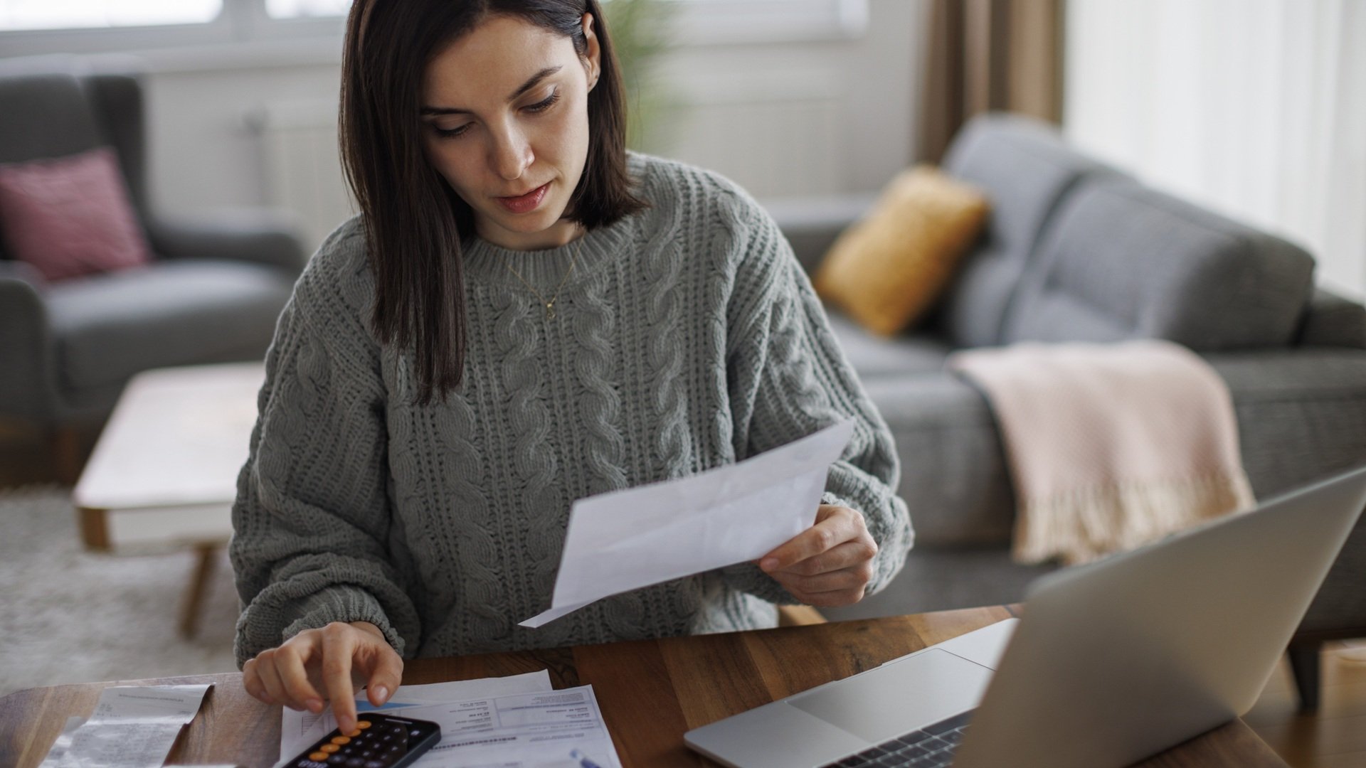 Woman budgeting