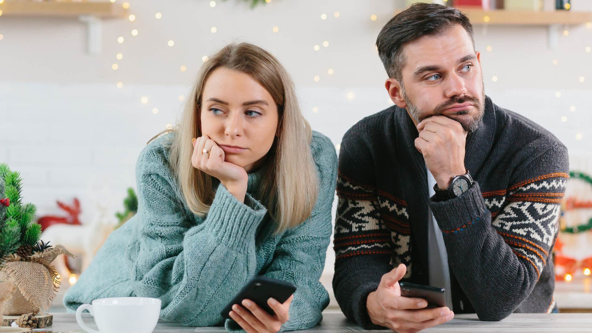 Anxious texting couple