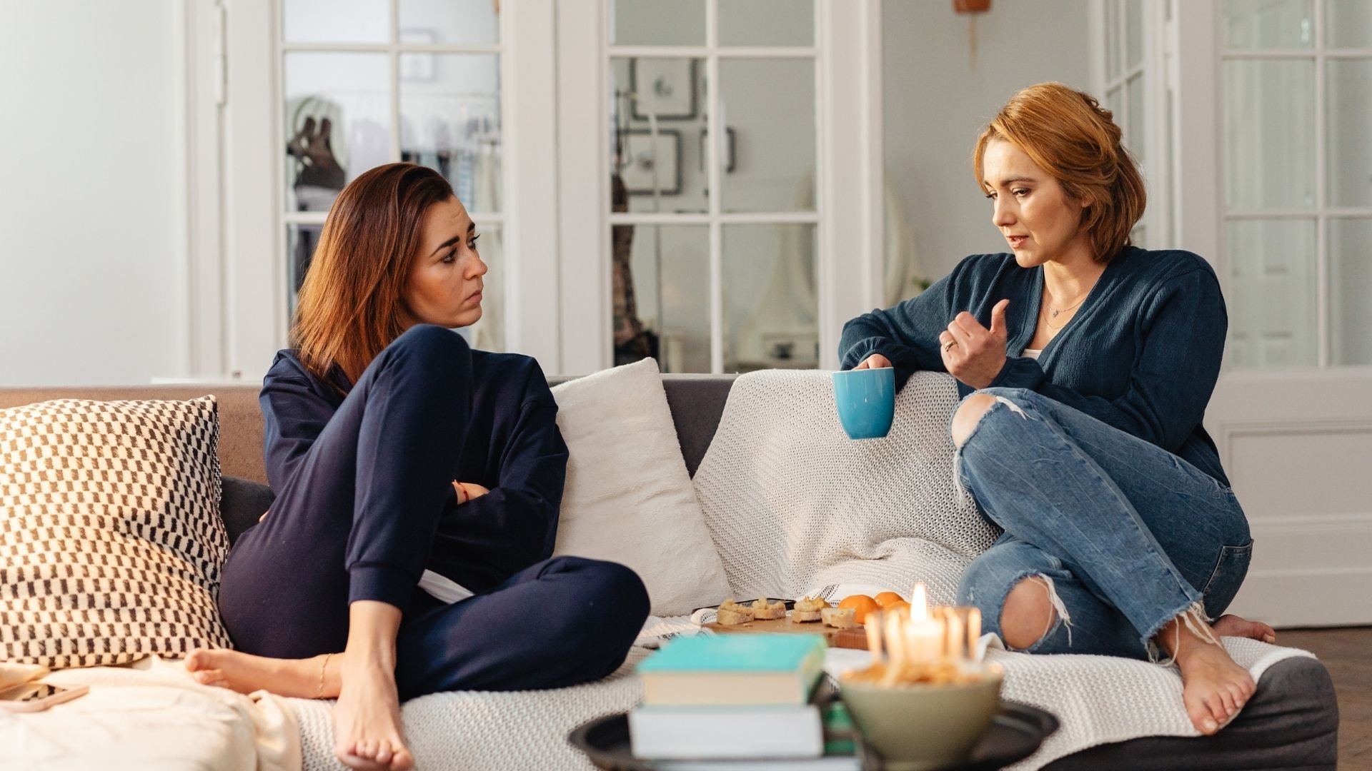 Calm friends talking