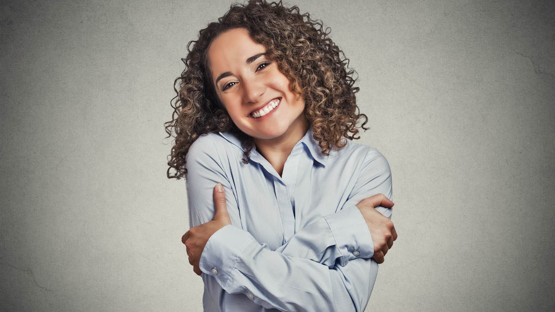 Confident person smiling