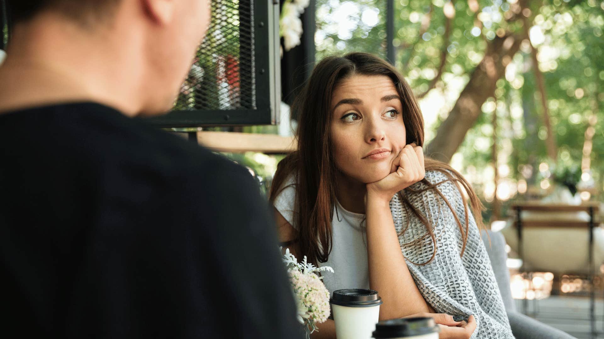 Confused couple talking
