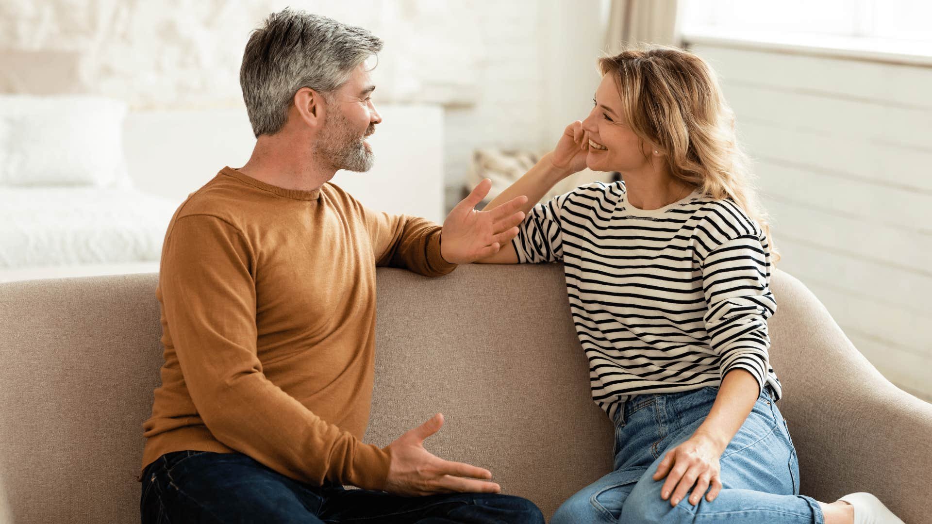 Happy couple talking