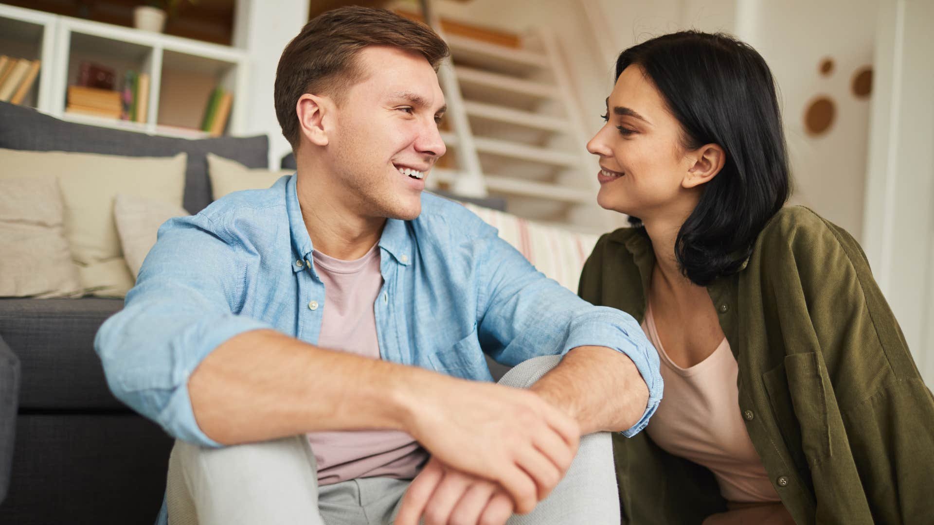 Happy couple talking
