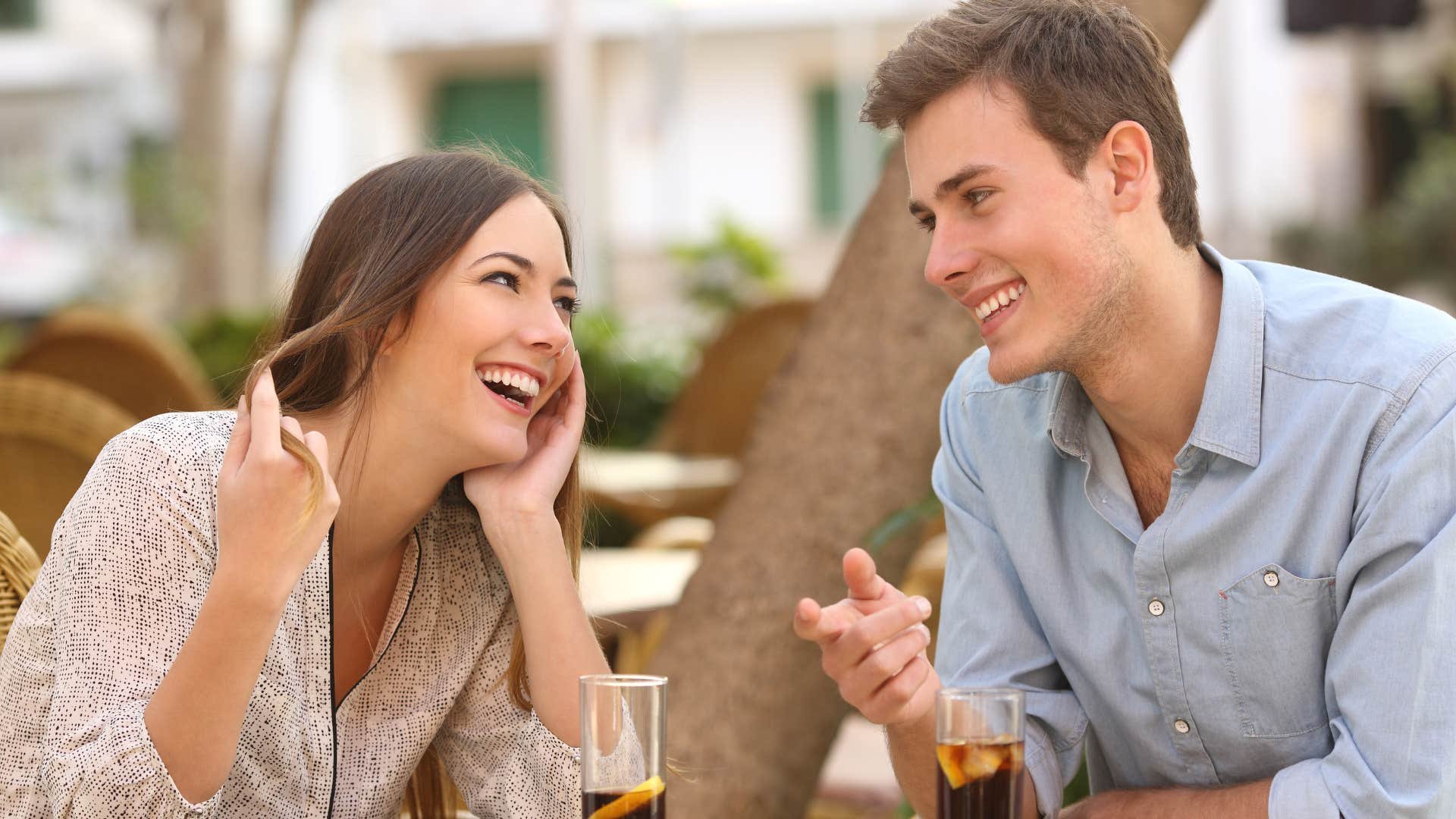 Happy couple talking