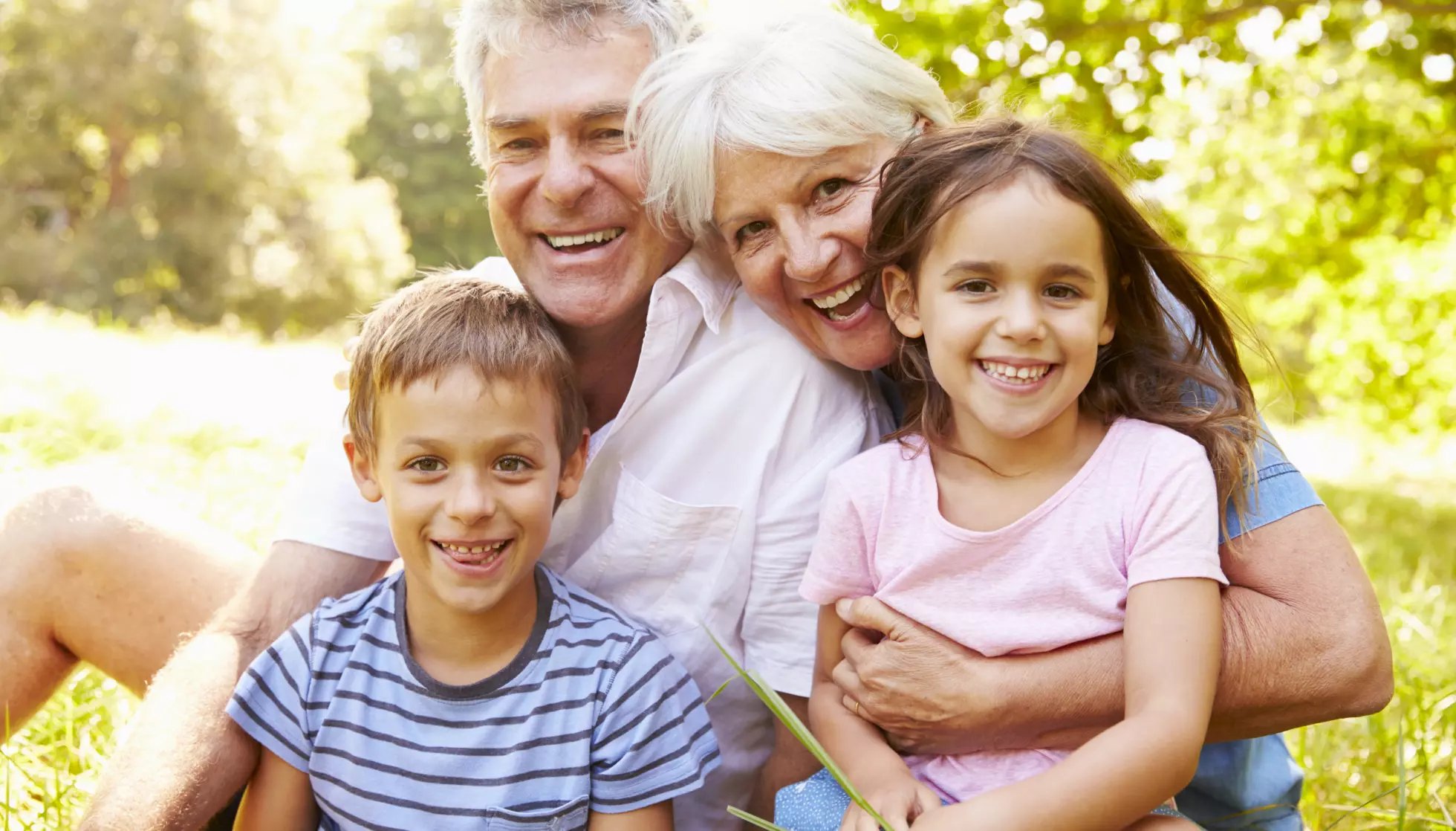Happy grandparents grandchildren