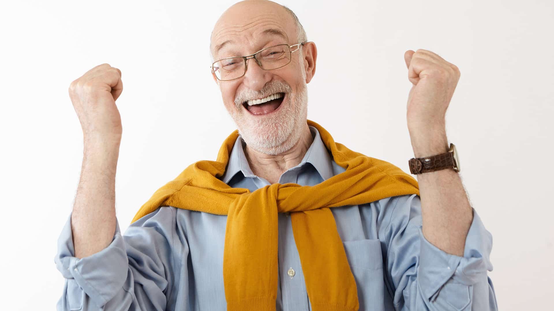 Happy retired person
