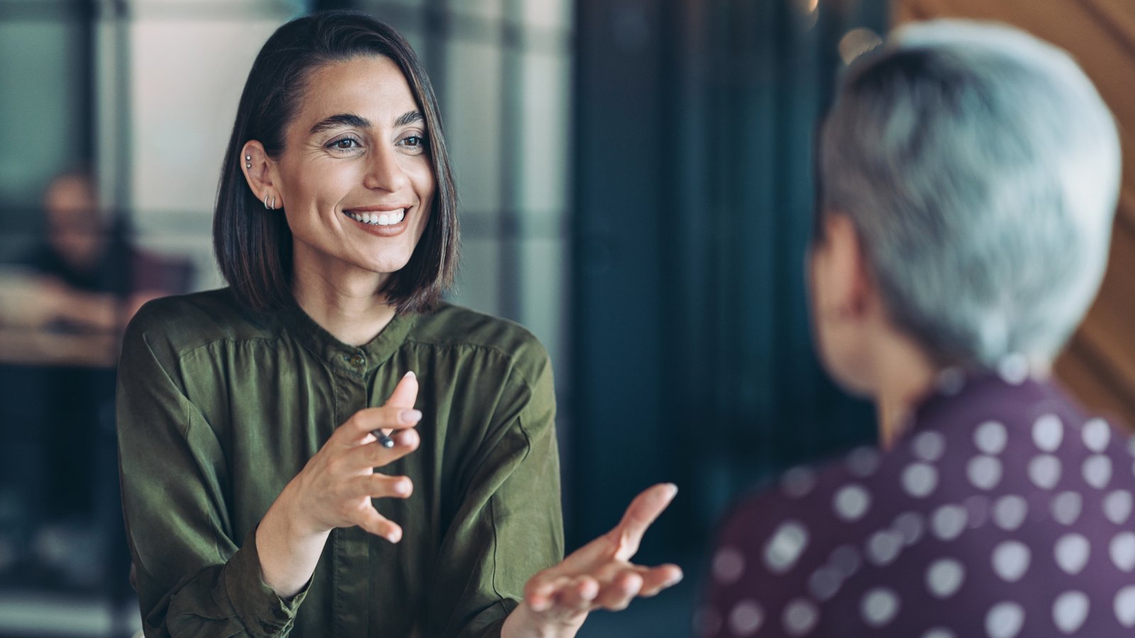 Kind person talking