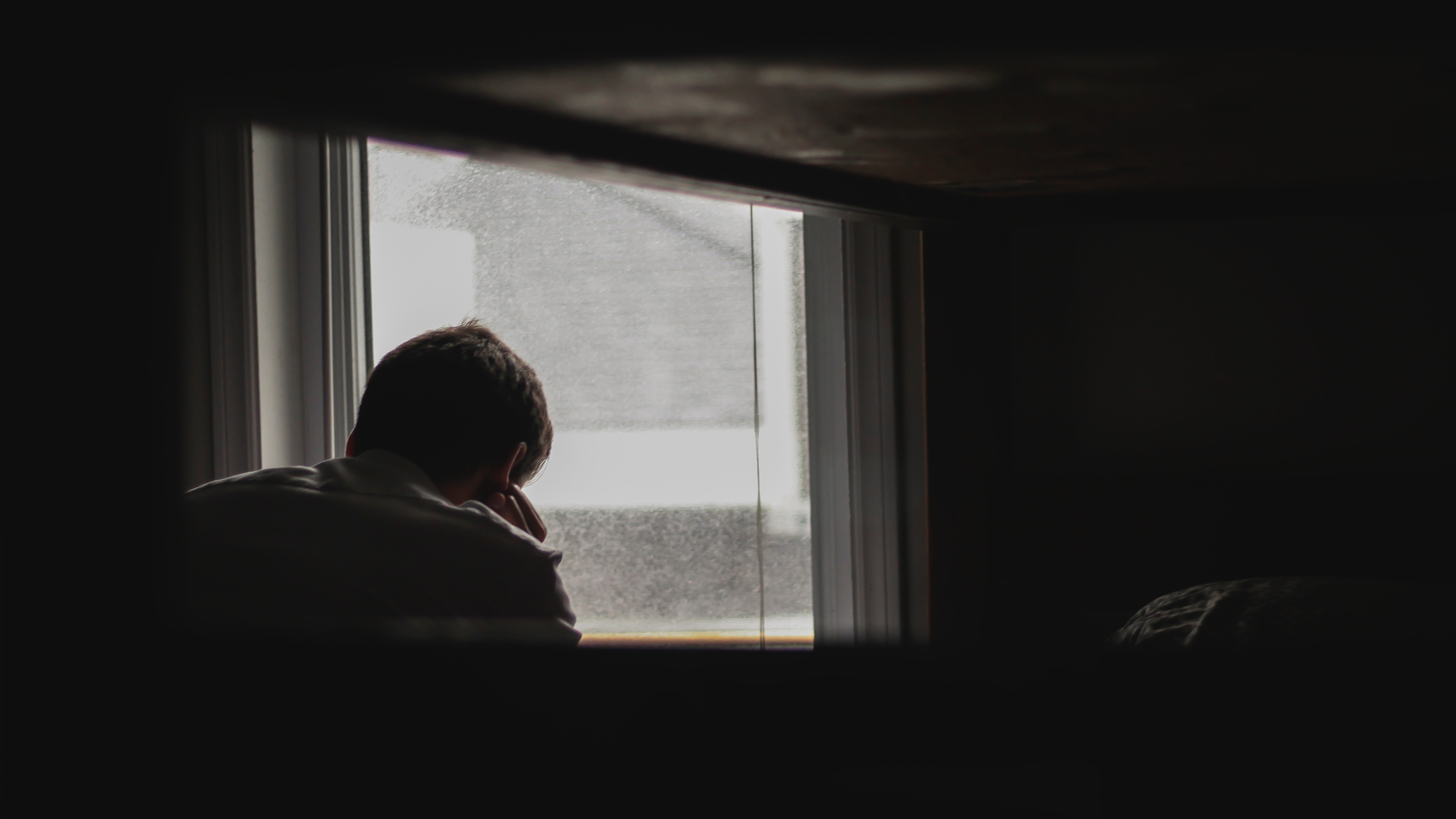 Lonely person indoors