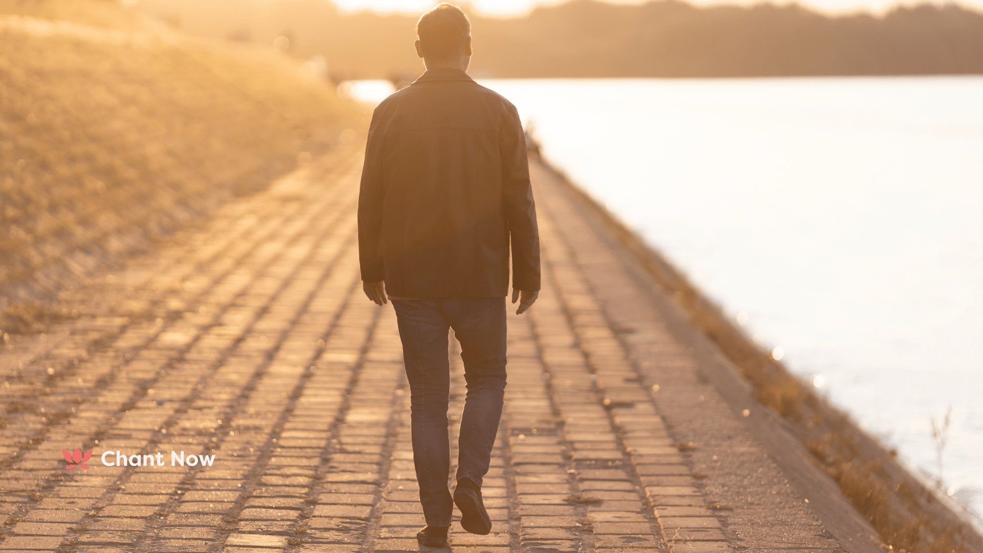 Lonely person walking