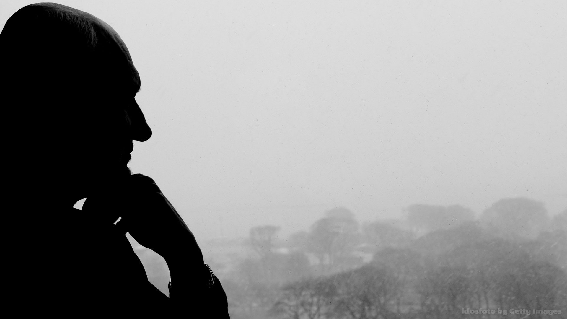 Person alone thinking