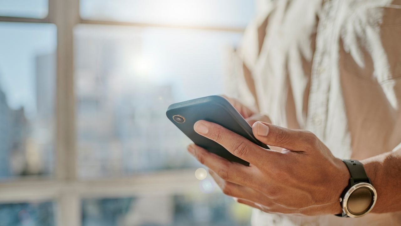 Person checking phone