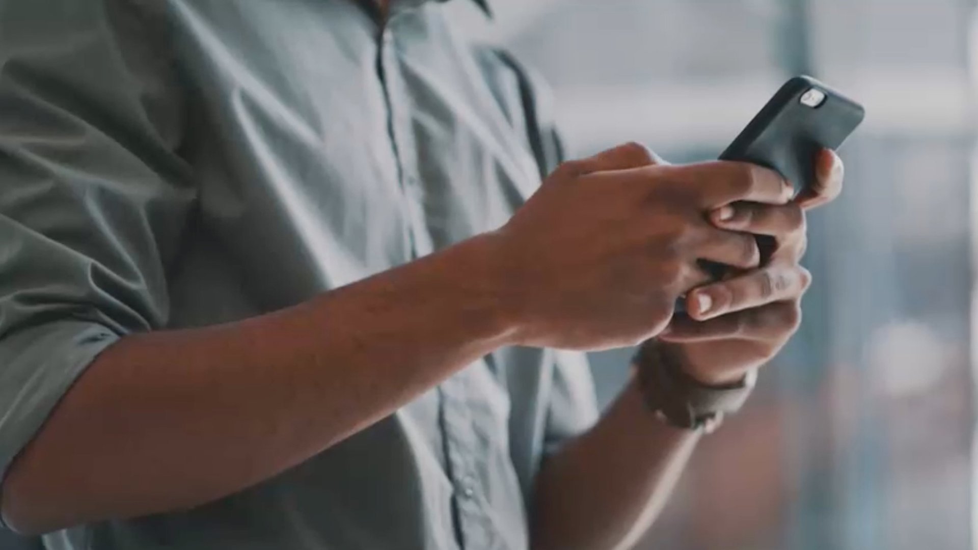 Person checking phone