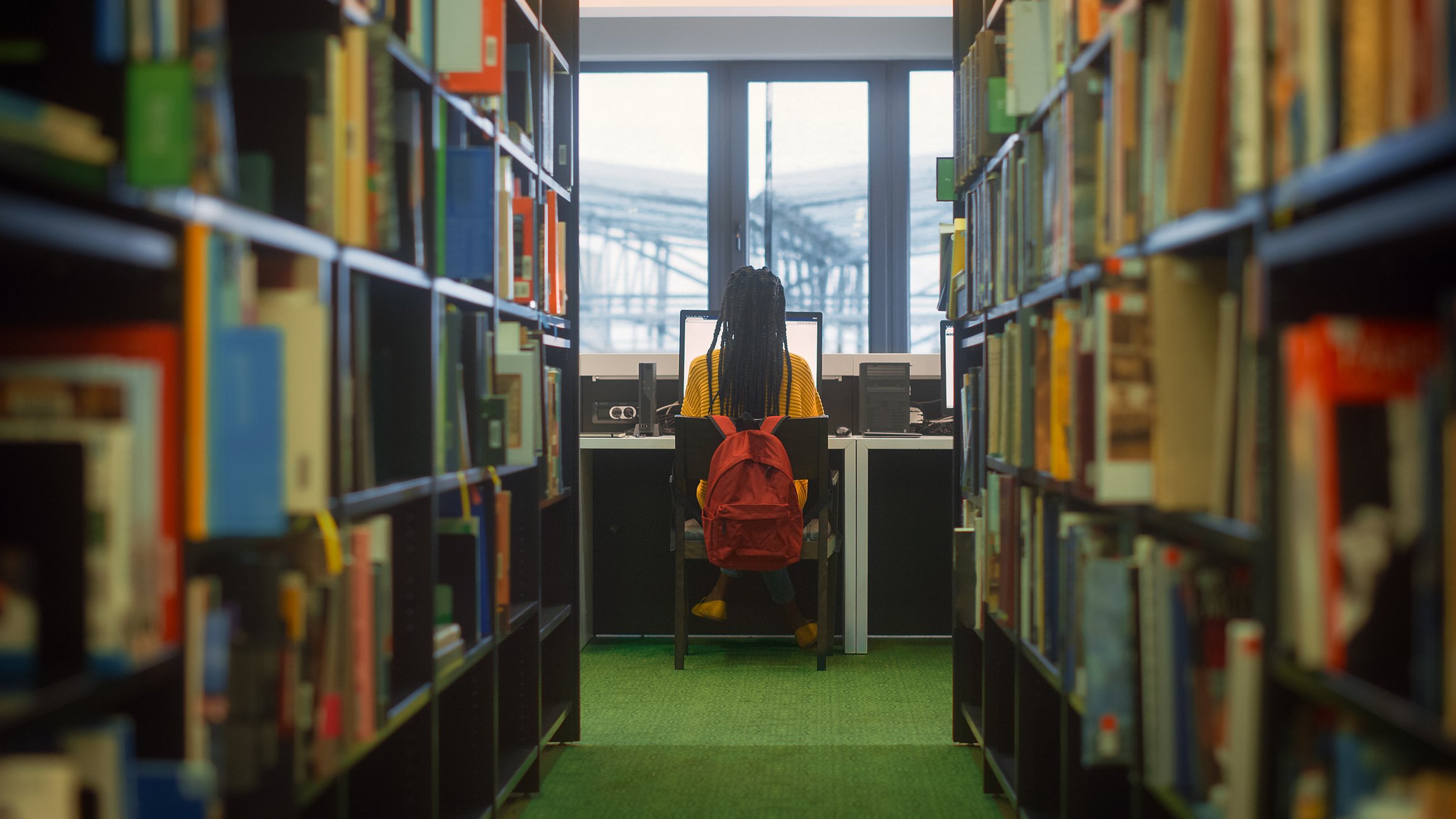 Person reading room