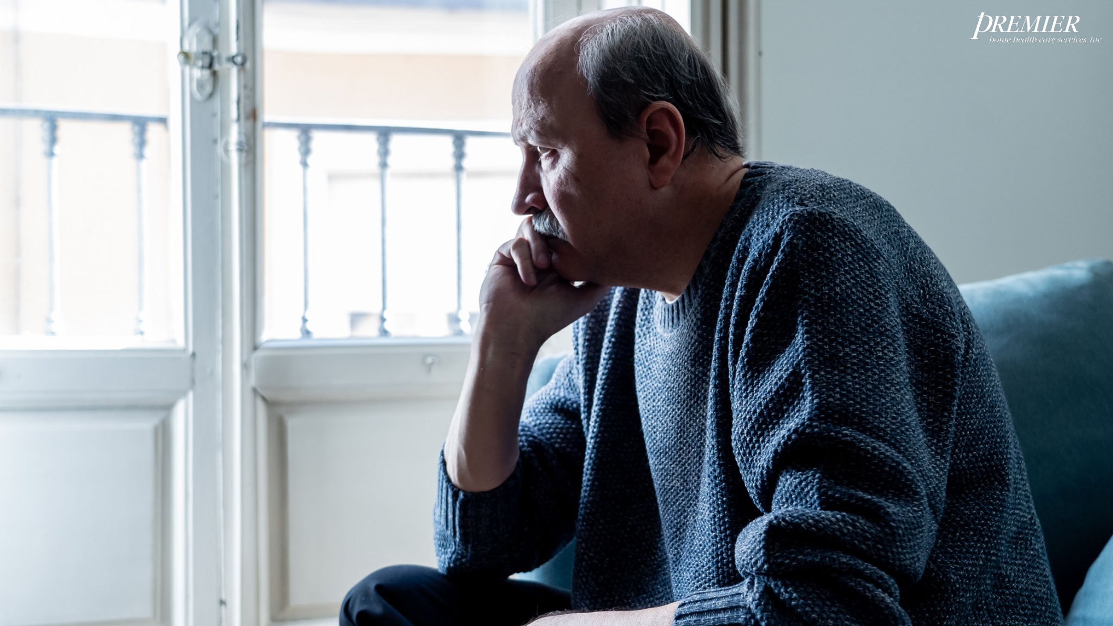 Thoughtful adult alone