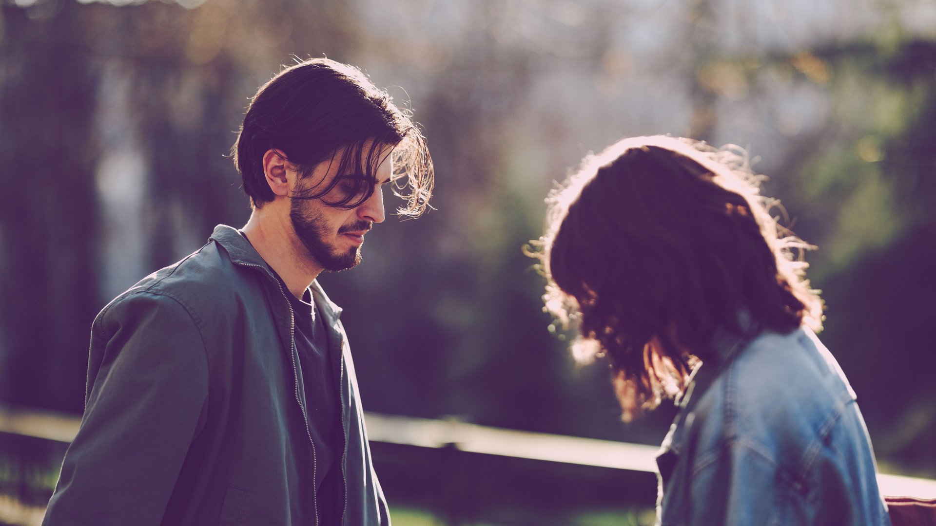 Thoughtful couple talking