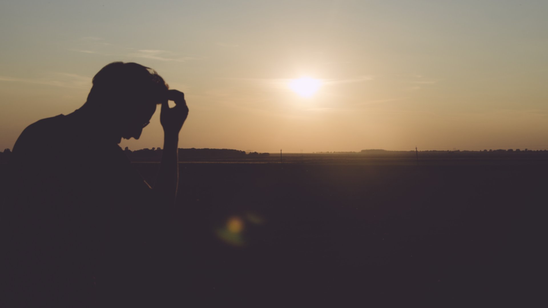Thoughtful person alone