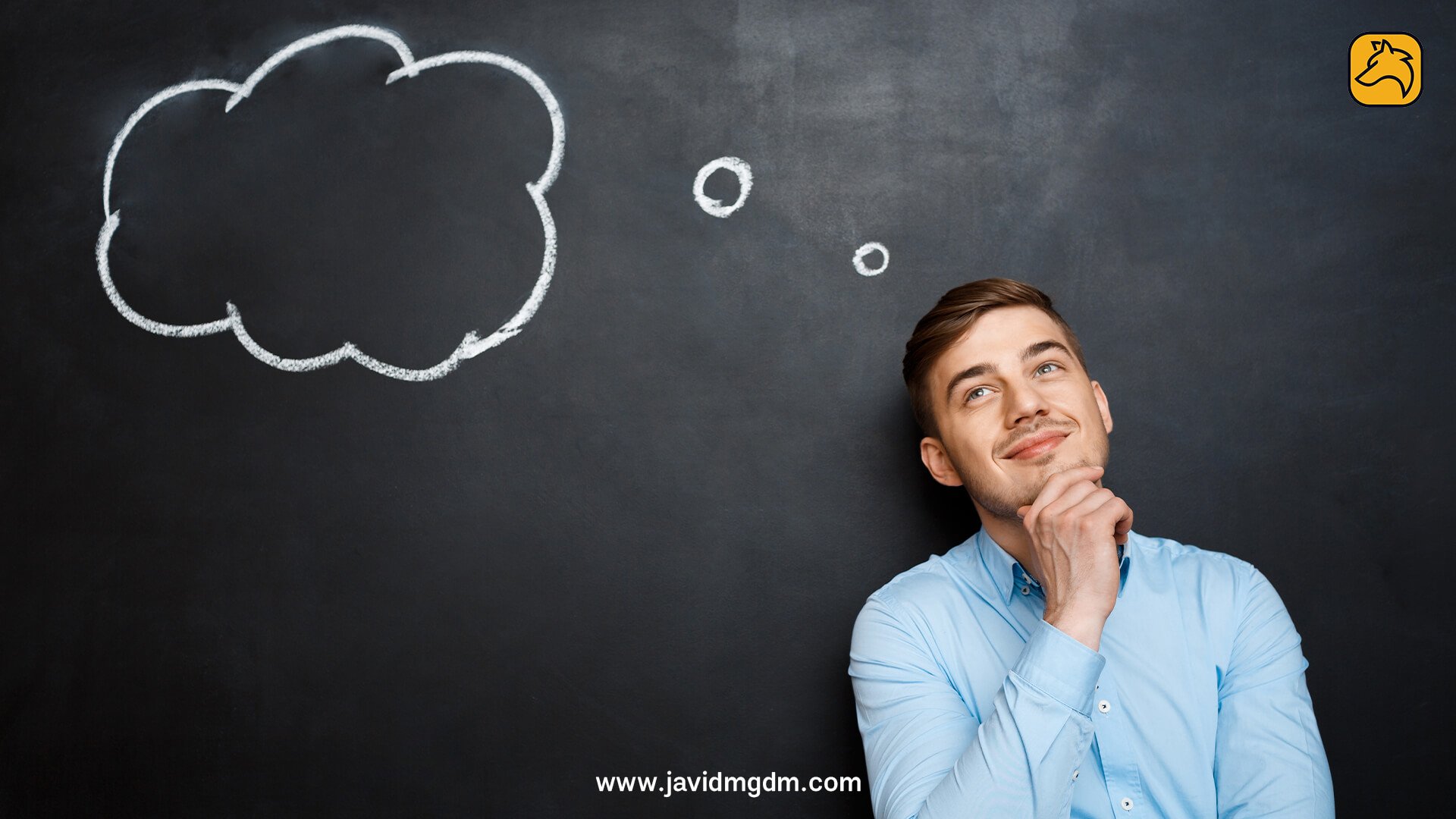 Thoughtful successful person