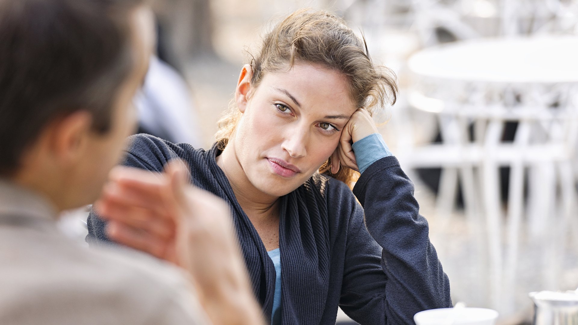 Upset person talking